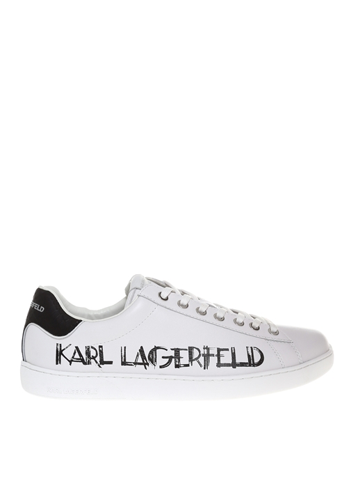 Karl Lagerfeld Siyah Beyaz Erkek Sneaker Kourt Ii Art Deco Logo Lthr