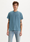 Levis Bisiklet Yaka Mavi Erkek T-Shirt SS CLASSIC PCKT TEE INDIGO WASH H