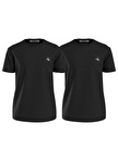 2 PACK MONOLOGO T-SHIRT Bisiklet Yaka Düz Siyah Erkek T-Shirt J30J3201990GO