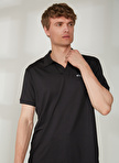 Discovery Expedition Polo Yaka Düz Siyah Erkek T-Shirt NEWPOLO