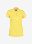 U.S. Polo Assn. Polo Yaka Düz Sarı Kadın T-Shirt TP0123