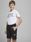 Jack & Jones Siyah Erkek Çocuk Midi Baskılı Şort 12189855