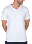 Columbia 9110131100_CS0288 Beyaz Erkek V Yaka Normal Kalıp Baskılı T-Shirt