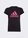 adidas Siyah Kız Çocuk Bisiklet Yaka Kısa Kollu Düz T-Shirt IC6122 G BL T