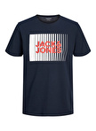 Jack & Jones Yuvarlak Yaka Lacivert Erkek T-Shirt 12233999_JJECORP LOGO TEE PLAY SS O_1