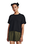 Under Armour 1379178-001 Motion SS Siyah Kadın Bisiklet Yaka Oversize T-Shirt