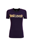 Just Cavalli Bisiklet Yaka Baskılı Siyah Kadın T-Shirt 75PAHT00