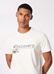 Discovery Expedition Beyaz Erkek Bisiklet Yaka Basic Baskılı T-Shirt D4SM-TST3312