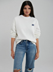 Mavi Bisiklet Yaka Ekru Kadın Sweatshırt M1611600-81964-MAVİ LOGO SWEATSHIRT