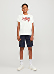 Jack & Jones Baskılı Beyaz Erkek T-Shirt JJELOGO TEE SS NECK 2 COL 23/24 NOO