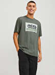 Jack & Jones Yuvarlak Yaka Haki Erkek T-Shirt JCOLOGAN TEE SS CREW NECK SS24 LN