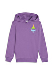 Puma Baskılı Kız Çocuk Mor Sweatshırt 62482650-PUMA X TROLLS Hoodie