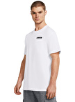 Under Armour 1382831-100 UA HW ARMOUR LABEL SS Beyaz Erkek Bisiklet Yaka Oversize T-Shirt