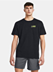 Under Armour 1382850-001 UA Bball Logo Court SS Siyah Erkek Bisiklet Yaka Oversize T-Shirt