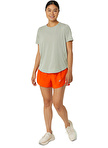 Asics 2012C969-300ROAD SS TOP Yeşil Kadın Bisiklet Yaka Regular Fit Baskılı T-Shirt