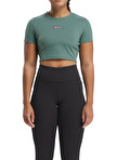 Reebok 100076117 LUX BOLD CROP TEE Yeşil Kadın T-Shirt