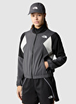 The North Face Gri Kadın Kapüşon Yaka  Rüzgarlık NF0A87FM3OD1_W MA WIND TRACK TOP