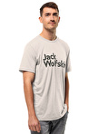 Jack Wolfskin Kırık Beyaz Erkek Bisiklet Yaka Normal Kalıp Baskılı T-Shirt 1809771TR_BRAND T M