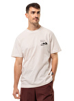 Jack Wolfskin Kırık Beyaz Erkek Bisiklet Yaka Normal Kalıp T-Shirt 1809761TR_DISCOVER T M