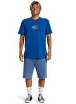 Quiksilver Mavi Erkek O Yaka Standart Fit Baskılı T-Shirt AQYZT09545_CHROME LOGO SS STN