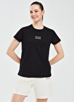 Skechers S241006-001 Essential W Short Sleev Siyah Kadın Yuvarlak Yaka Normal Kalıp T-Shirt