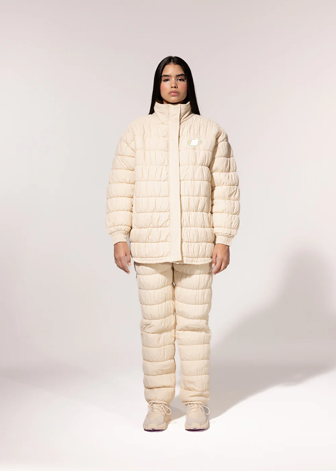 Creme Cloud Puffer Ski Pants