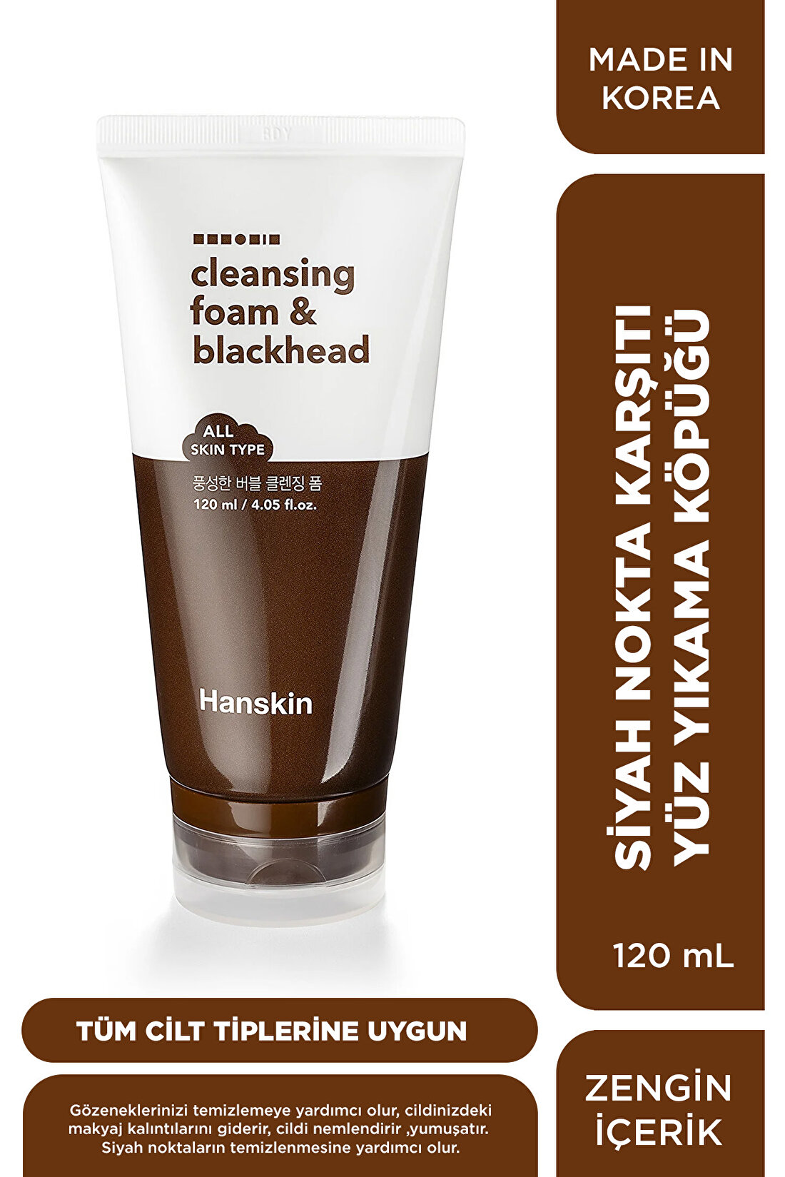 Cleansing Foam Blackhead-yüz Yıkama Köpüğü/siyah Nokta Karşıtı/tüm Cilt Tipleri Için 120ml