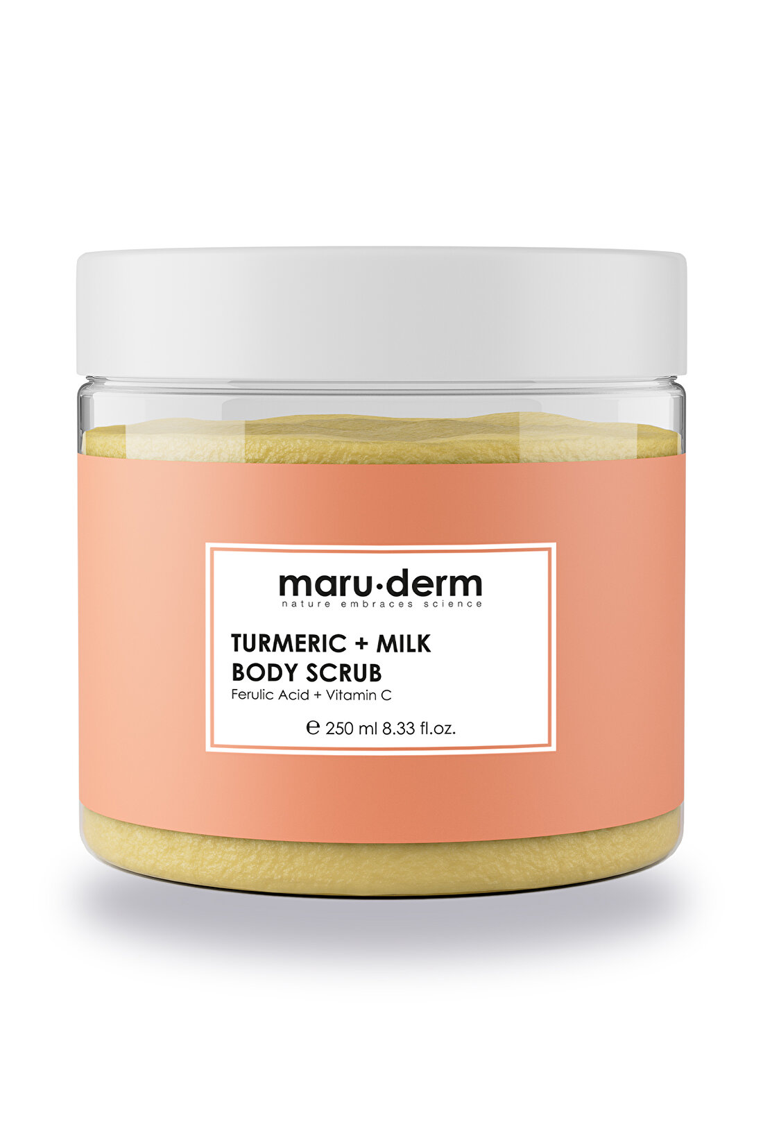 Maru.Derm Body Scrub | Zerdeçal + Süt Vücut Peelingi | C Vitamini + Ferulik Asit 250 ML