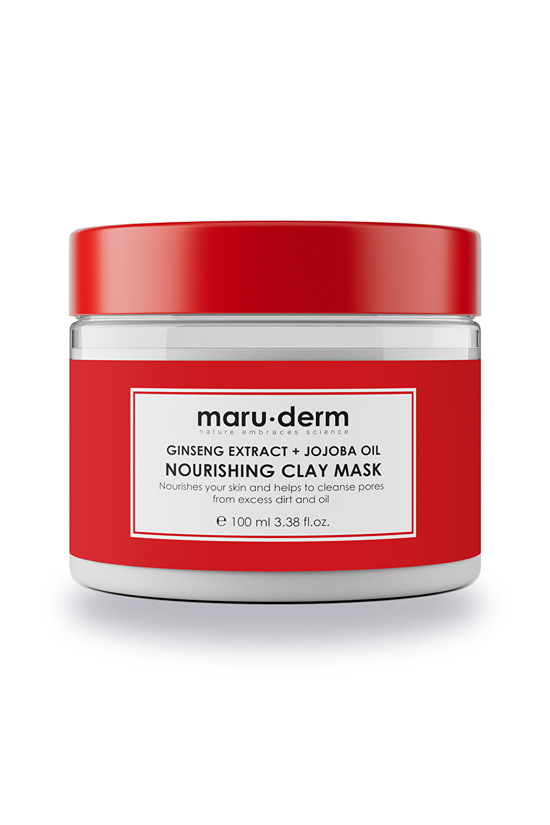 Maru.Derm Kil Maskesi | Ginseng Özü + Jojoba Yağı Besleyici Kil Maskesi 100 ML | Tüm Cilt Tipleri