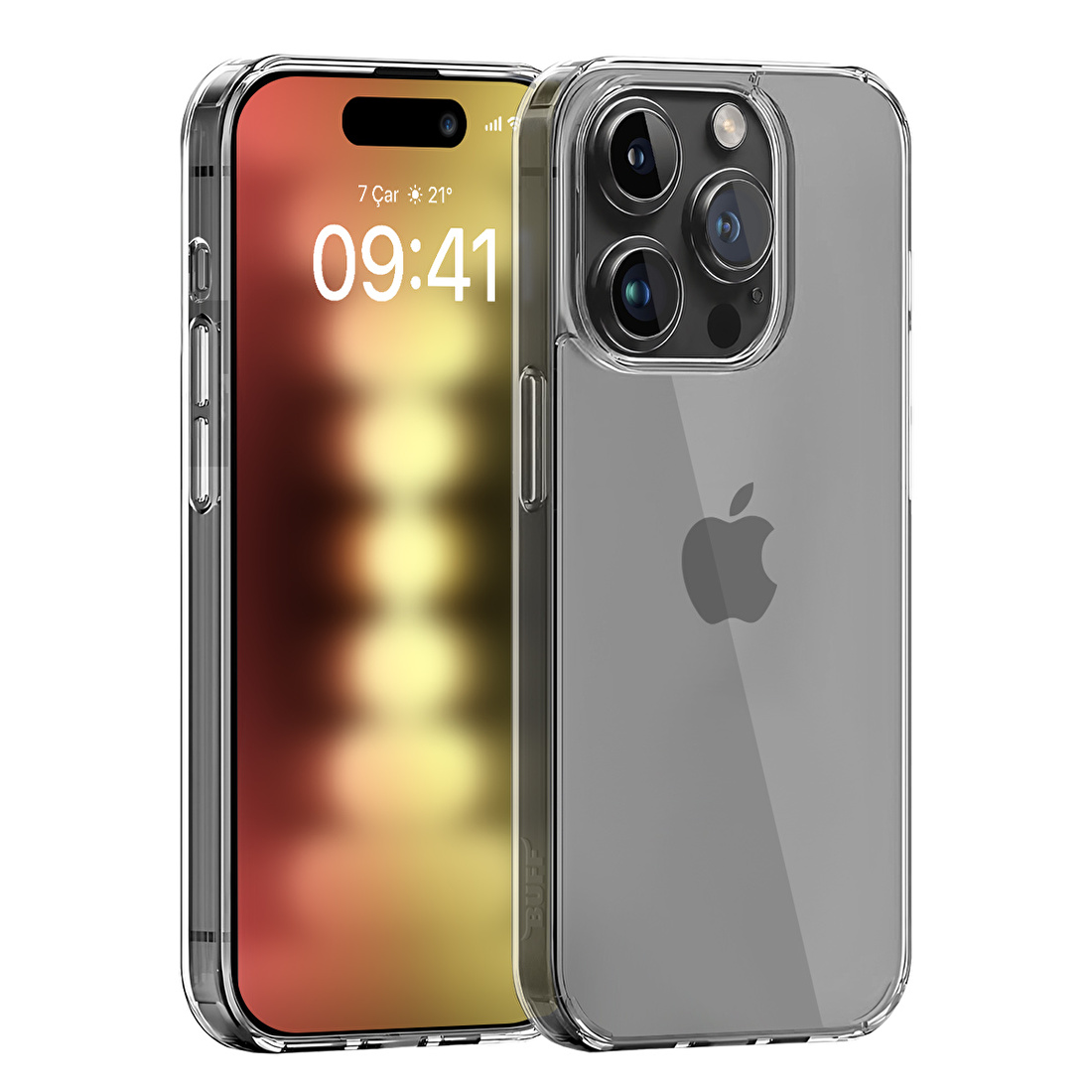 Buff iPhone 15 Pro Air Hybrid Kılıf Şeffaf