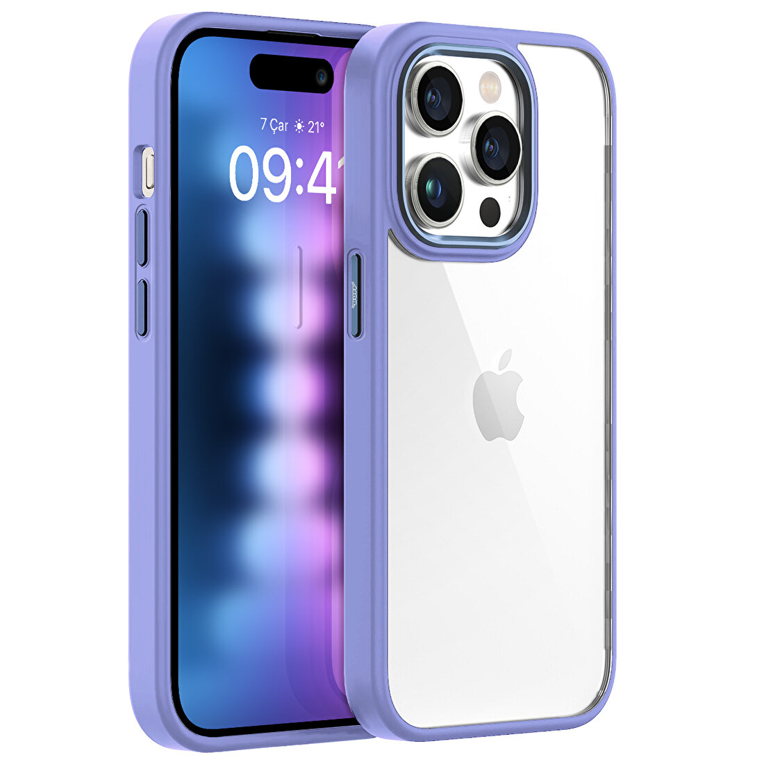 Buff iPhone 15 Pro Max New Air Bumper Kılıf Lila