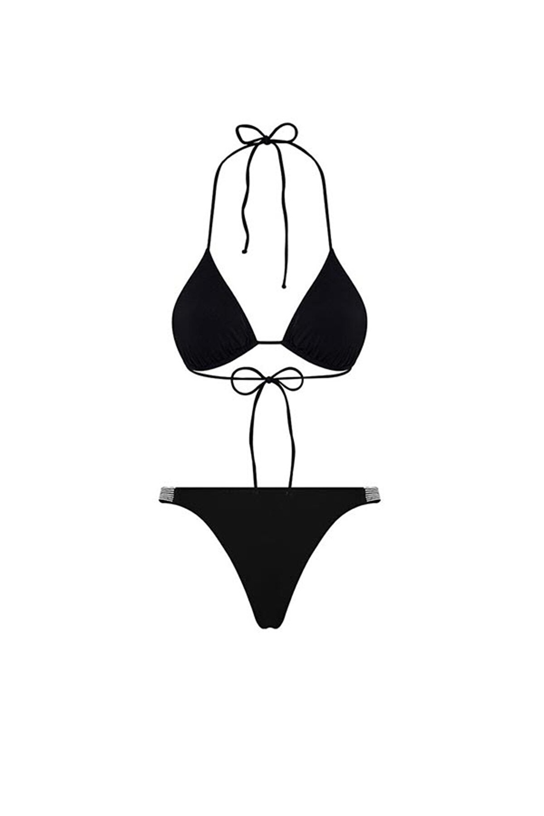 Love Taş Baskılı Üçgen Bikini Takımı