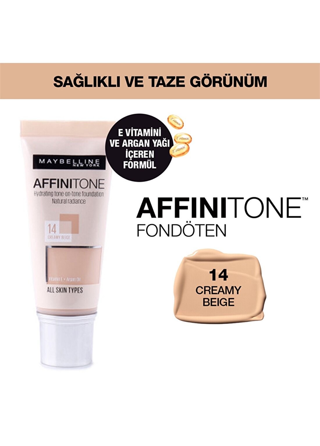 Maybelline Affinitone - 14 Creamy Fondöten