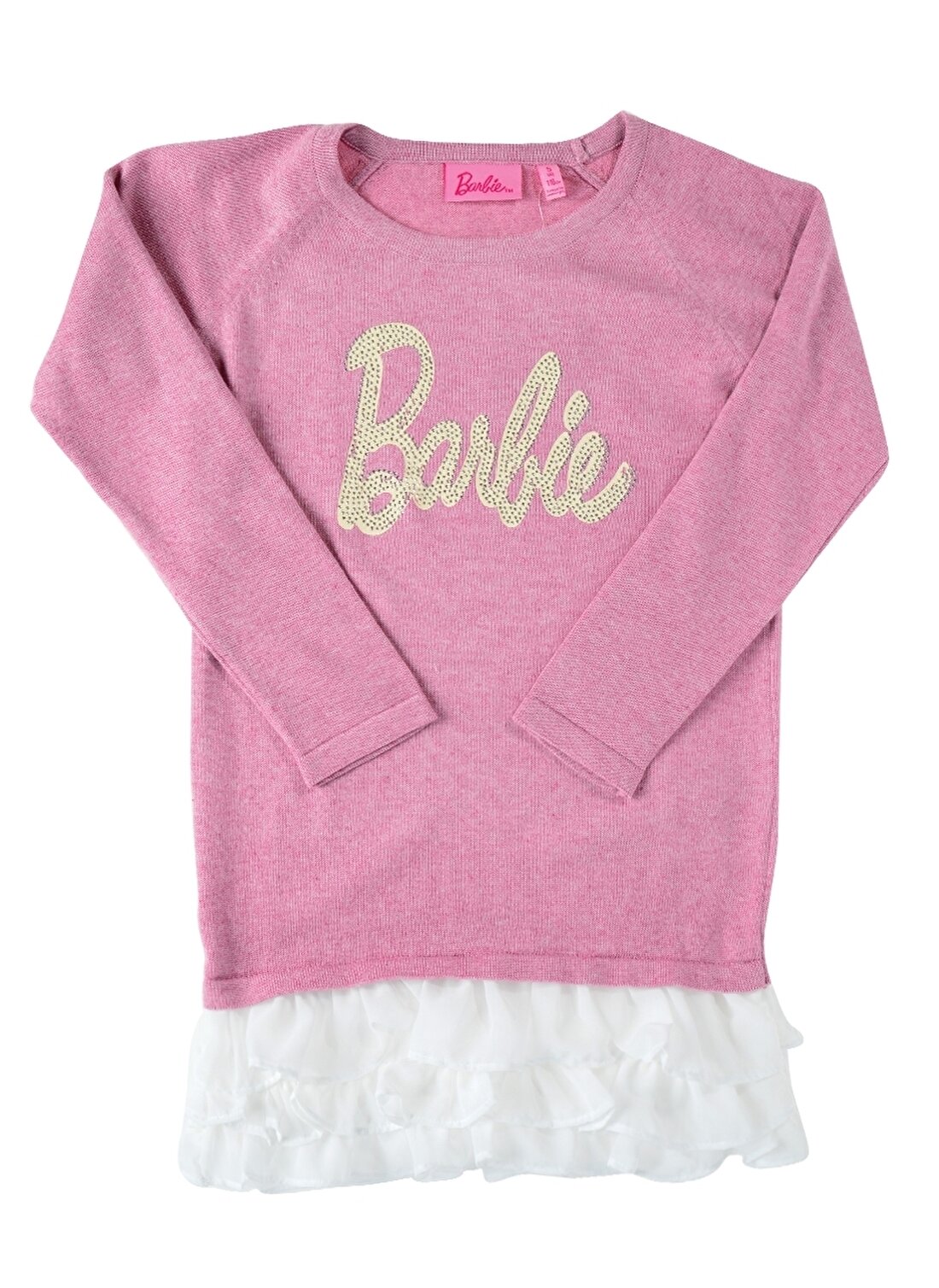 Barbie Yazılı Pembe Çocuk Elbise