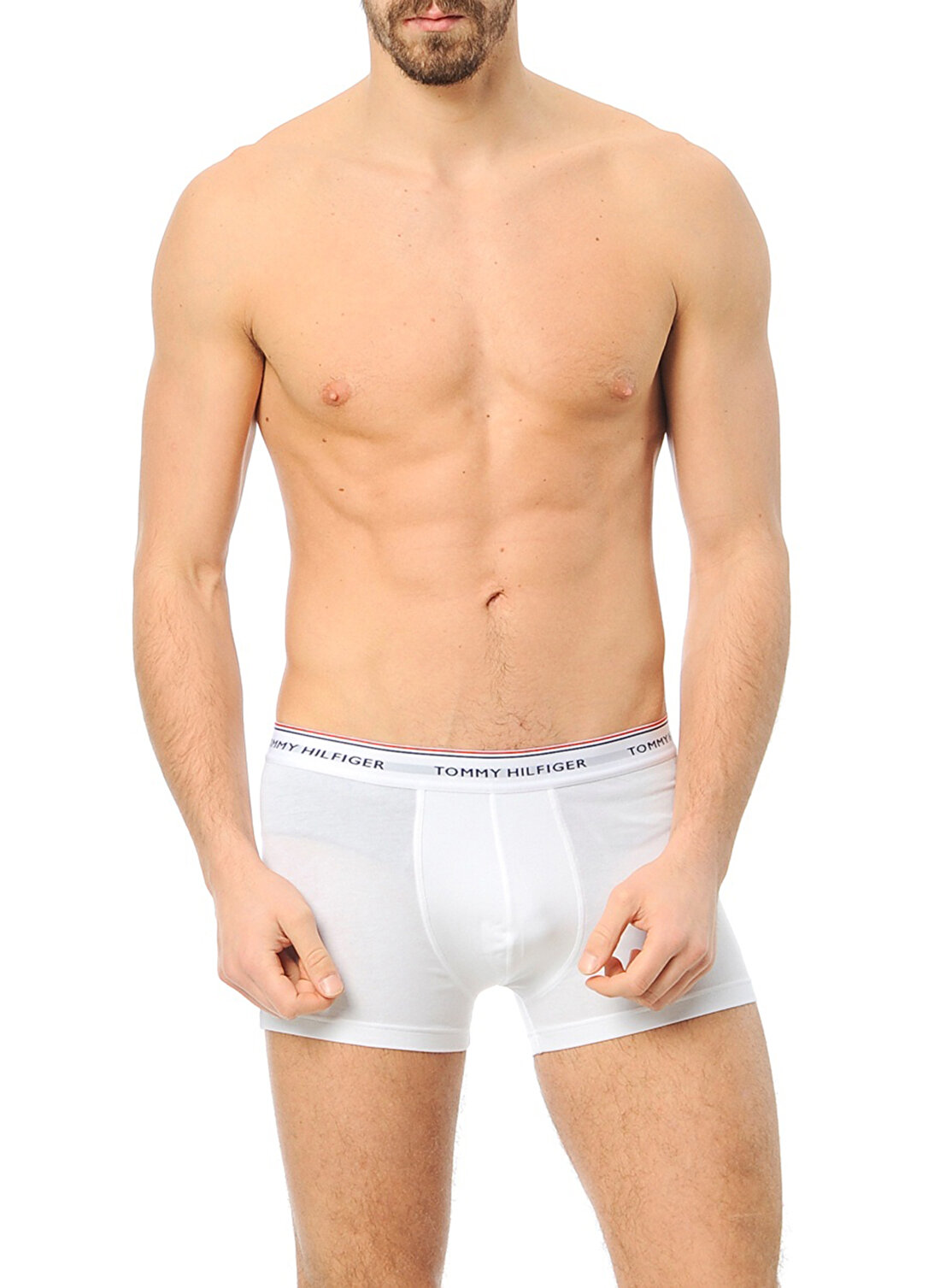 Tommy Hilfiger Beyaz Erkek Boxer 1U87903842 Stretch