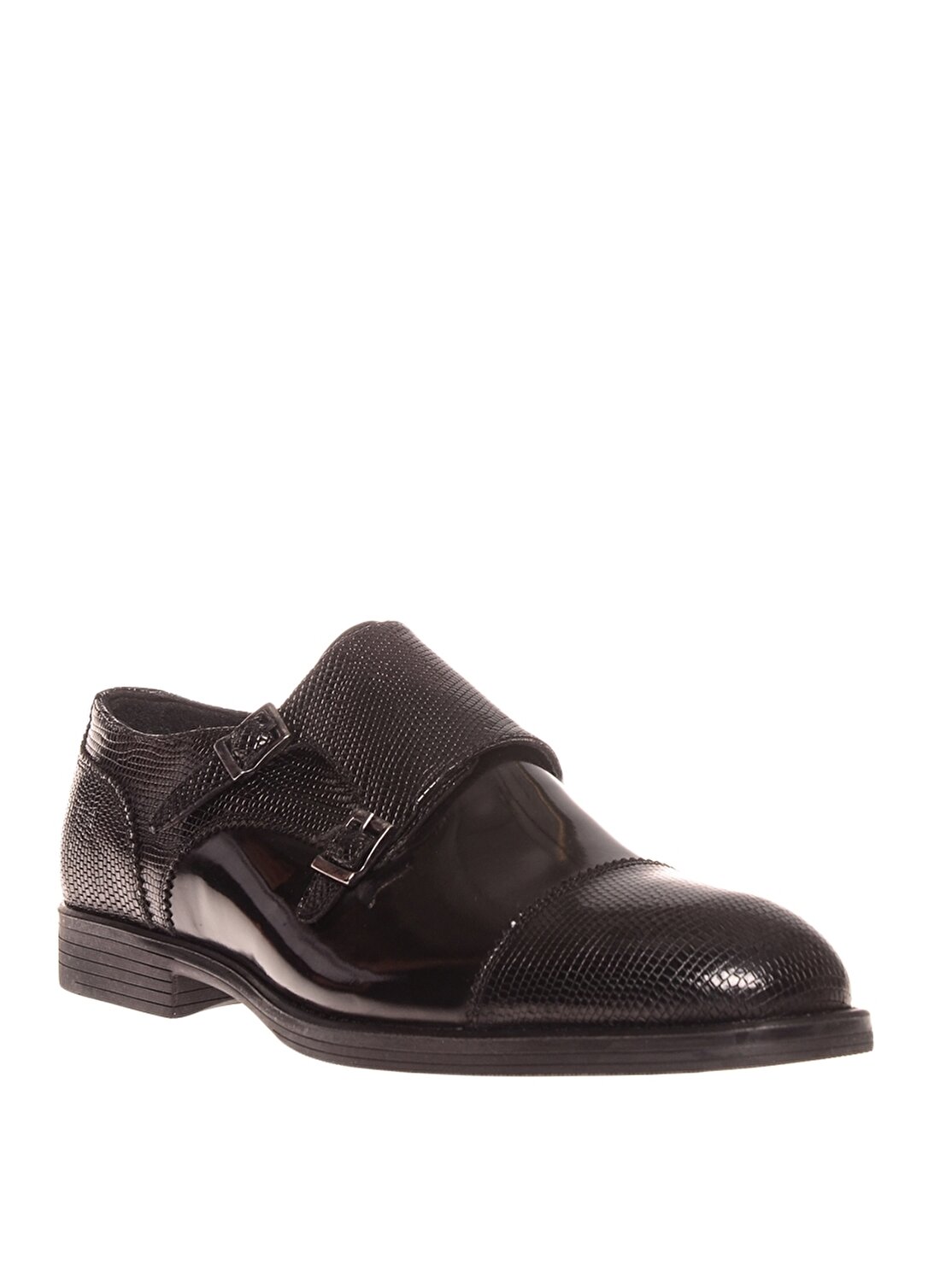 İnci Tokalı Siyah Klasik Düz Ayakkabı