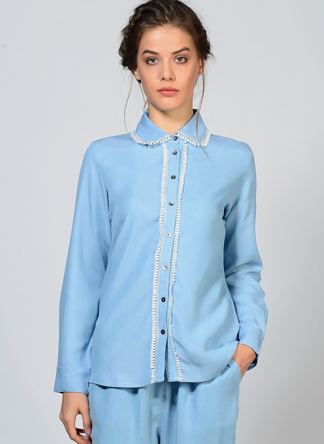 Goldie Mavi Kadın Gömlek 1-935-2-1