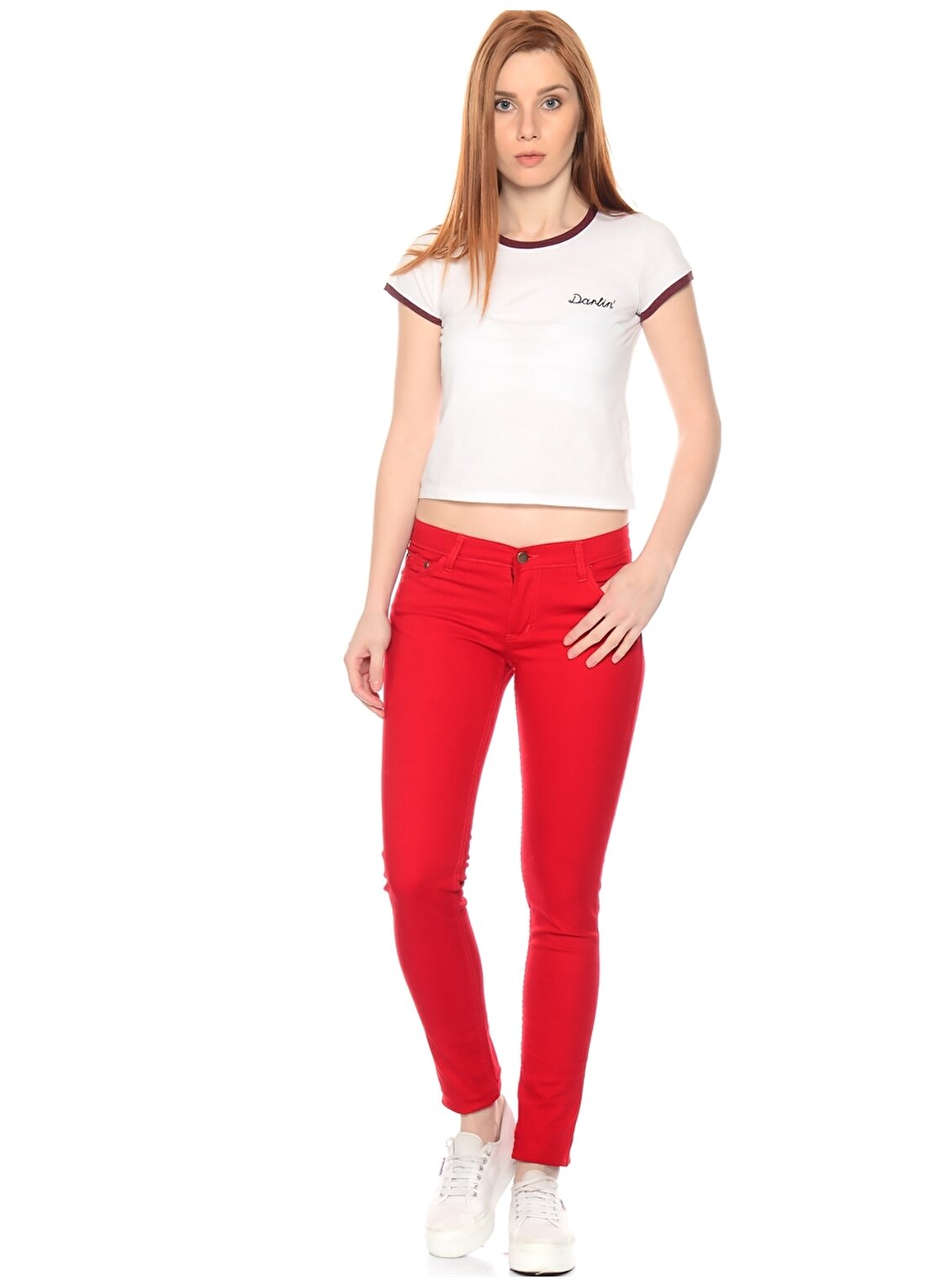 Compania Fantastica Kırmızı Kadın Denim Pantolon SP16JEA04