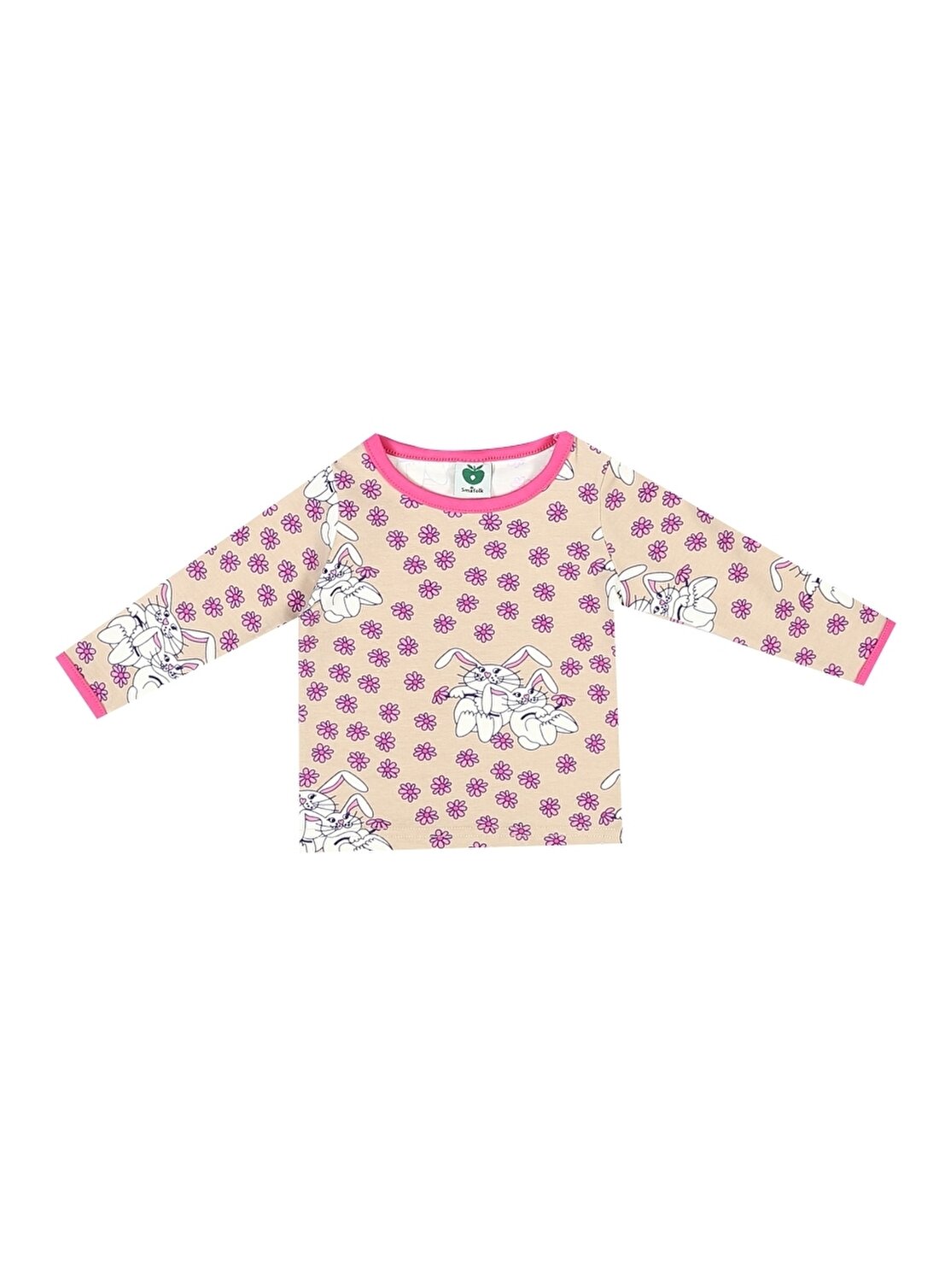 Smafolk Kum Melanj Tavşan Desenli Kız Bebek T-Shirt