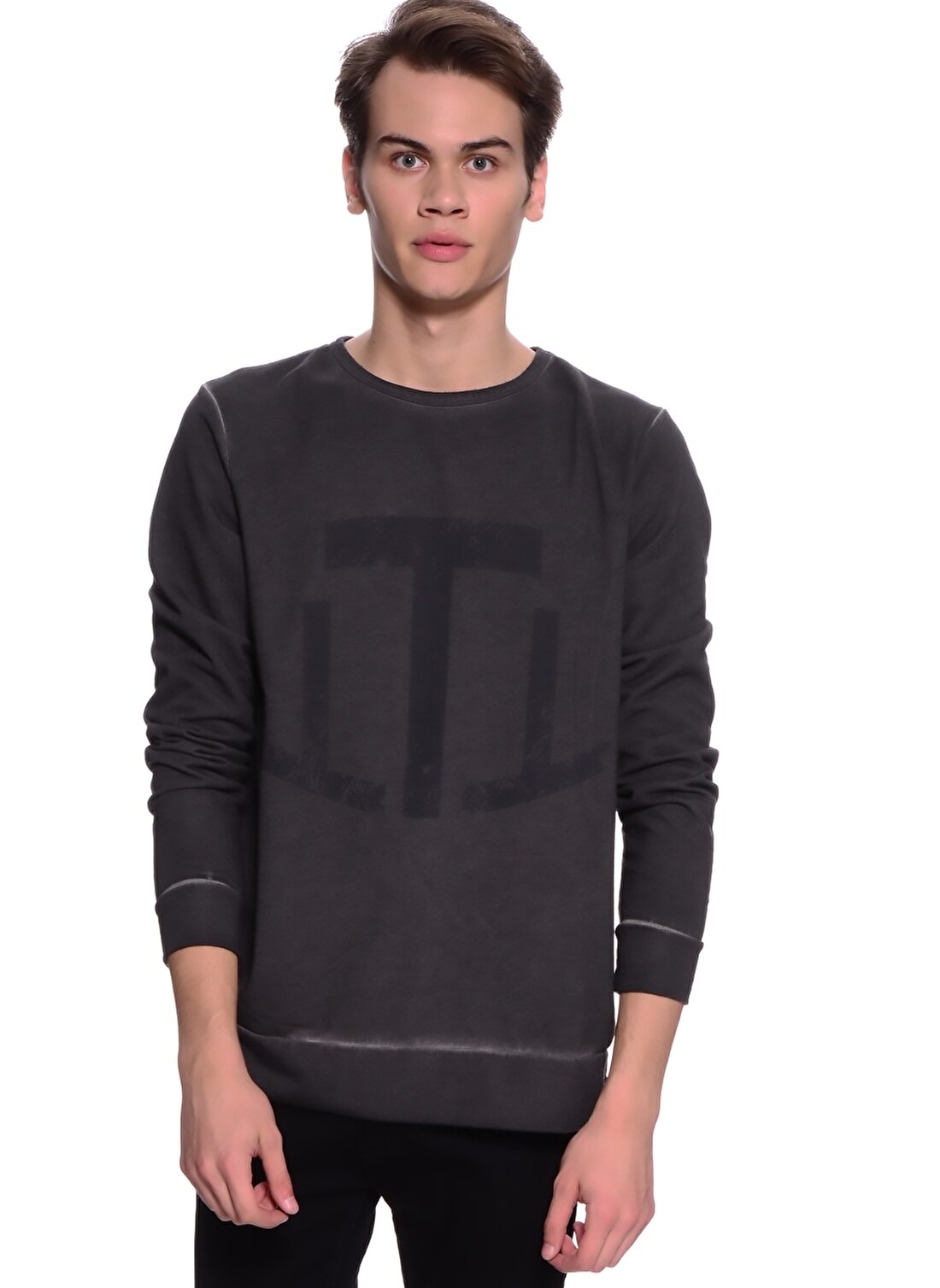 T-Box Baskılı Antrasit Sweatshirt