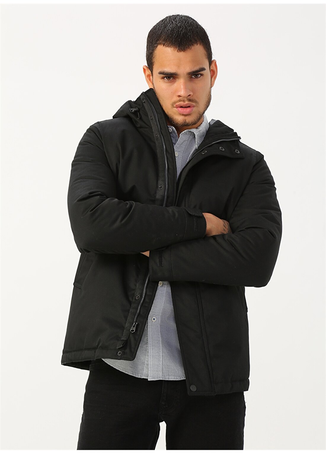 Dockers Hooded City Parka Lmc Heather Charcoal Mont
