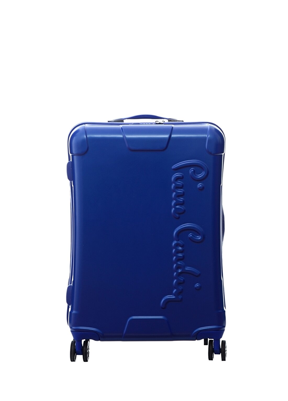 Pierre Cardin 60 Cm Mavi Çekçekli Kumaş Valiz