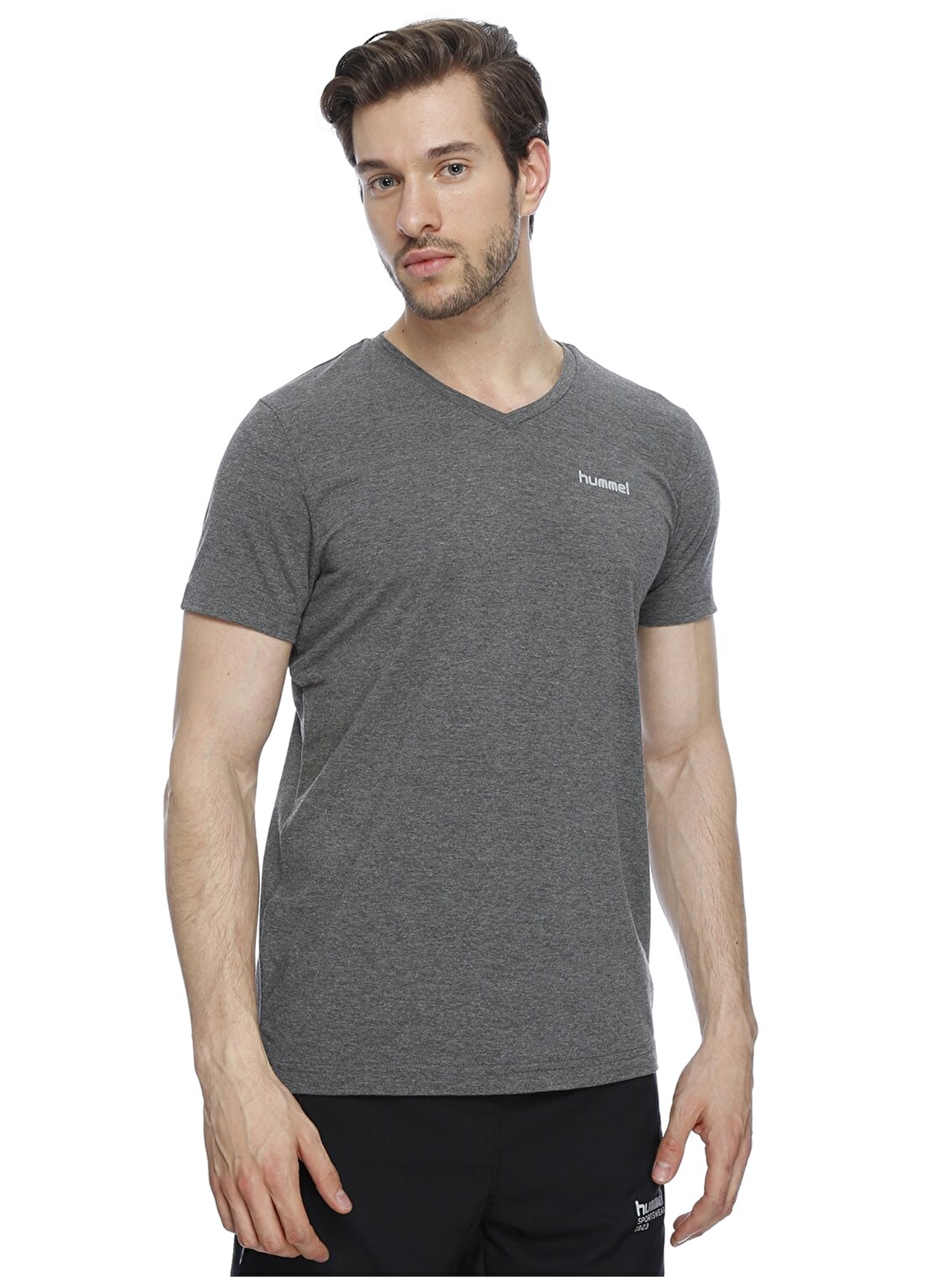 Hummel PETER Füme Melanj Erkek T-Shirt T09005-2800