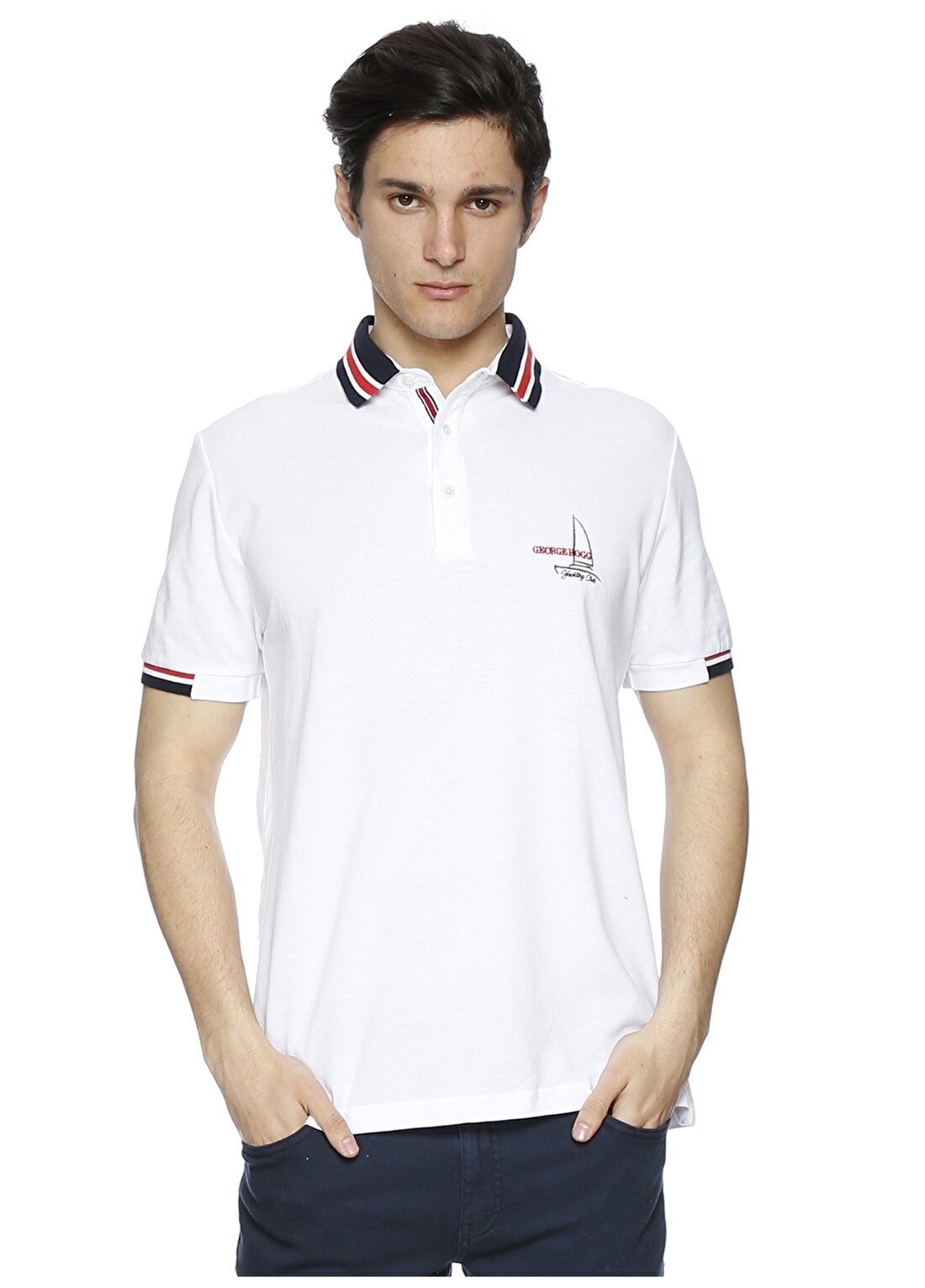 George Hogg Polo Yaka Beyaz T-Shirt