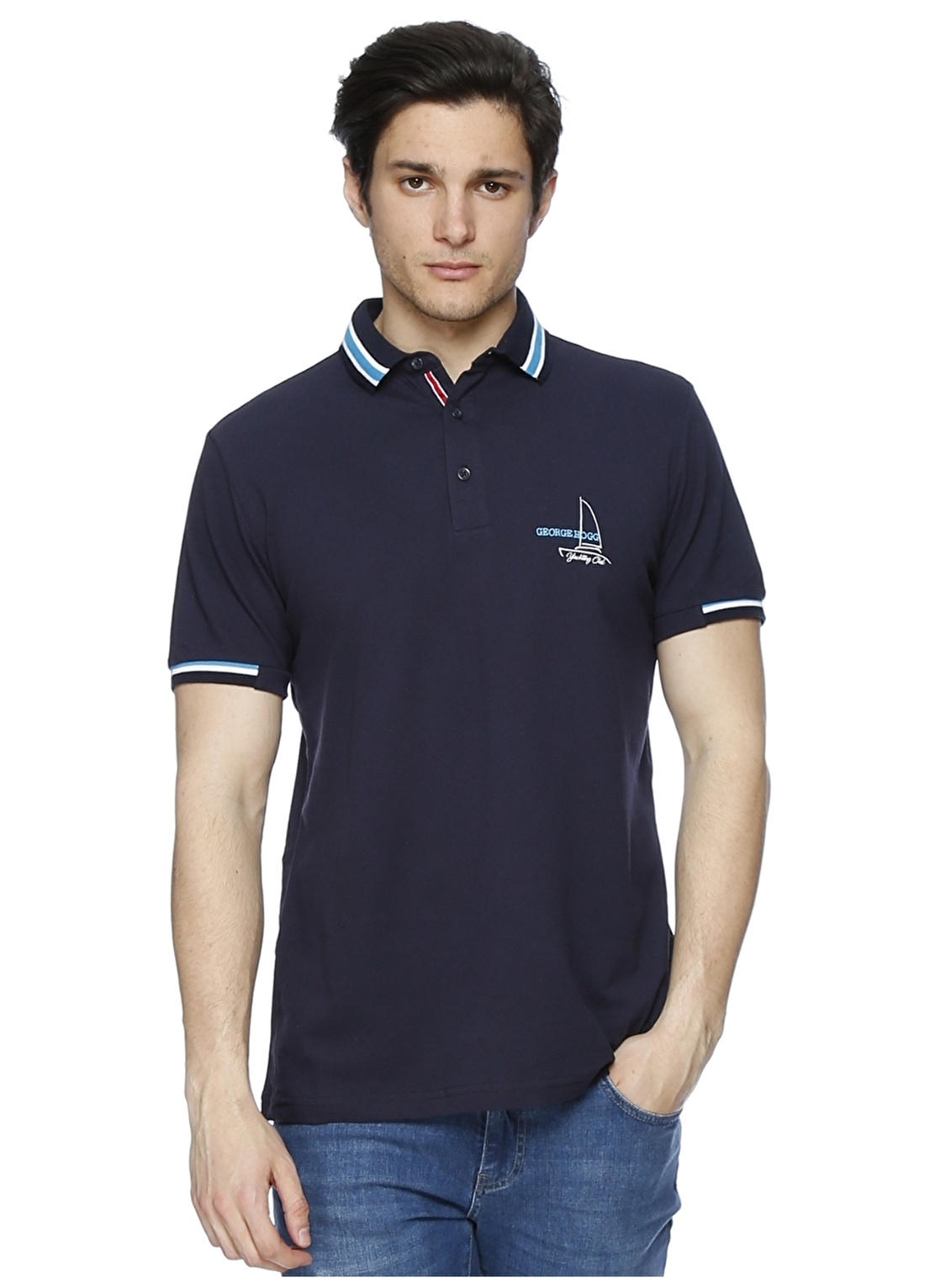 George Hogg Polo Yaka Lacivert T-Shirt