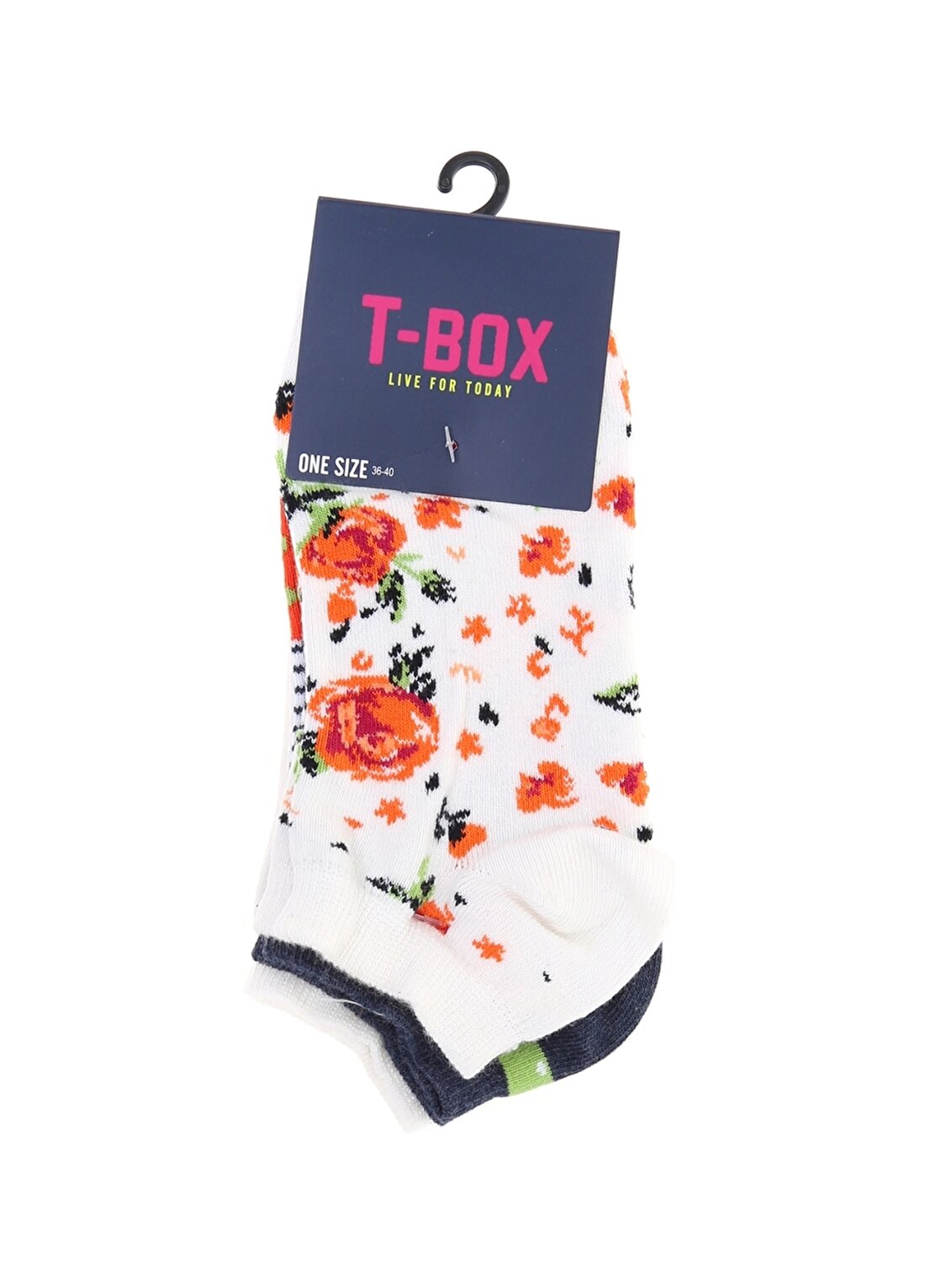 T-Box Desenli 3'Lü Soket Çorap