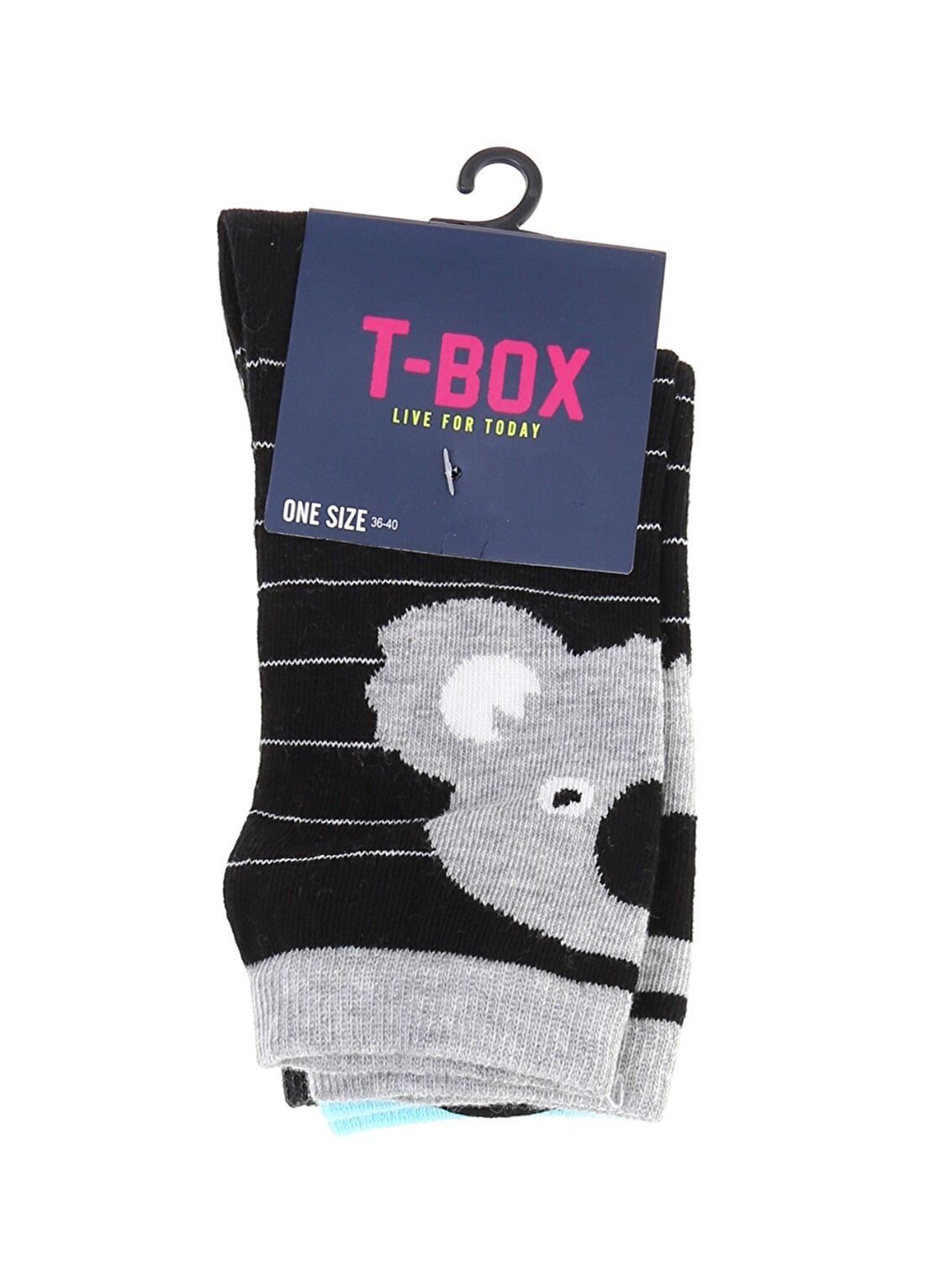 T-Box Desenli 3'Lü Soket Soket Çorap