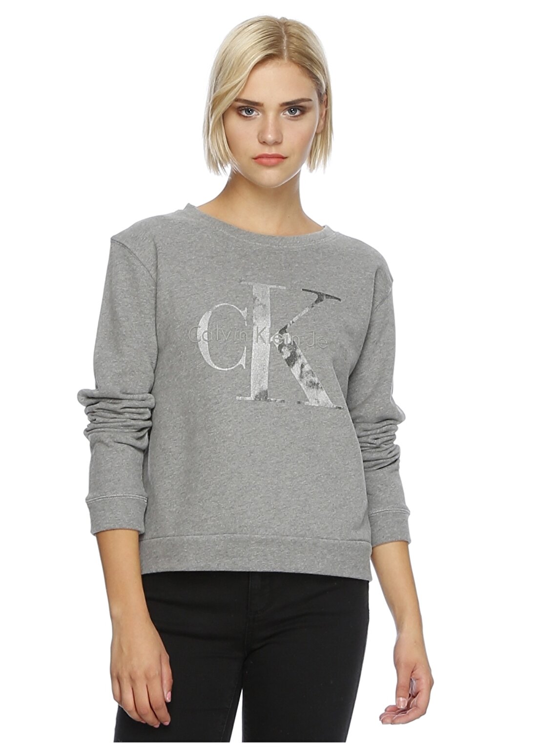 Calvin Klein Jeans Açık Antrasit Kadın Sweatshirt J20J205390