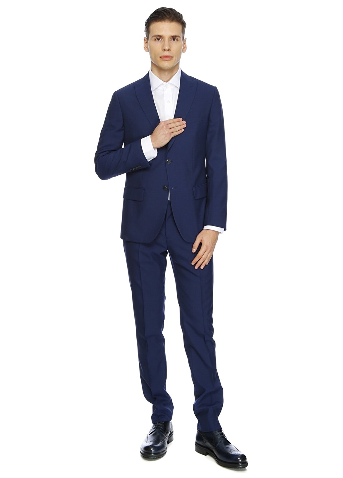 Network Ceket Yaka Uzun Kollu Lacivert Erkek Takım Elbise