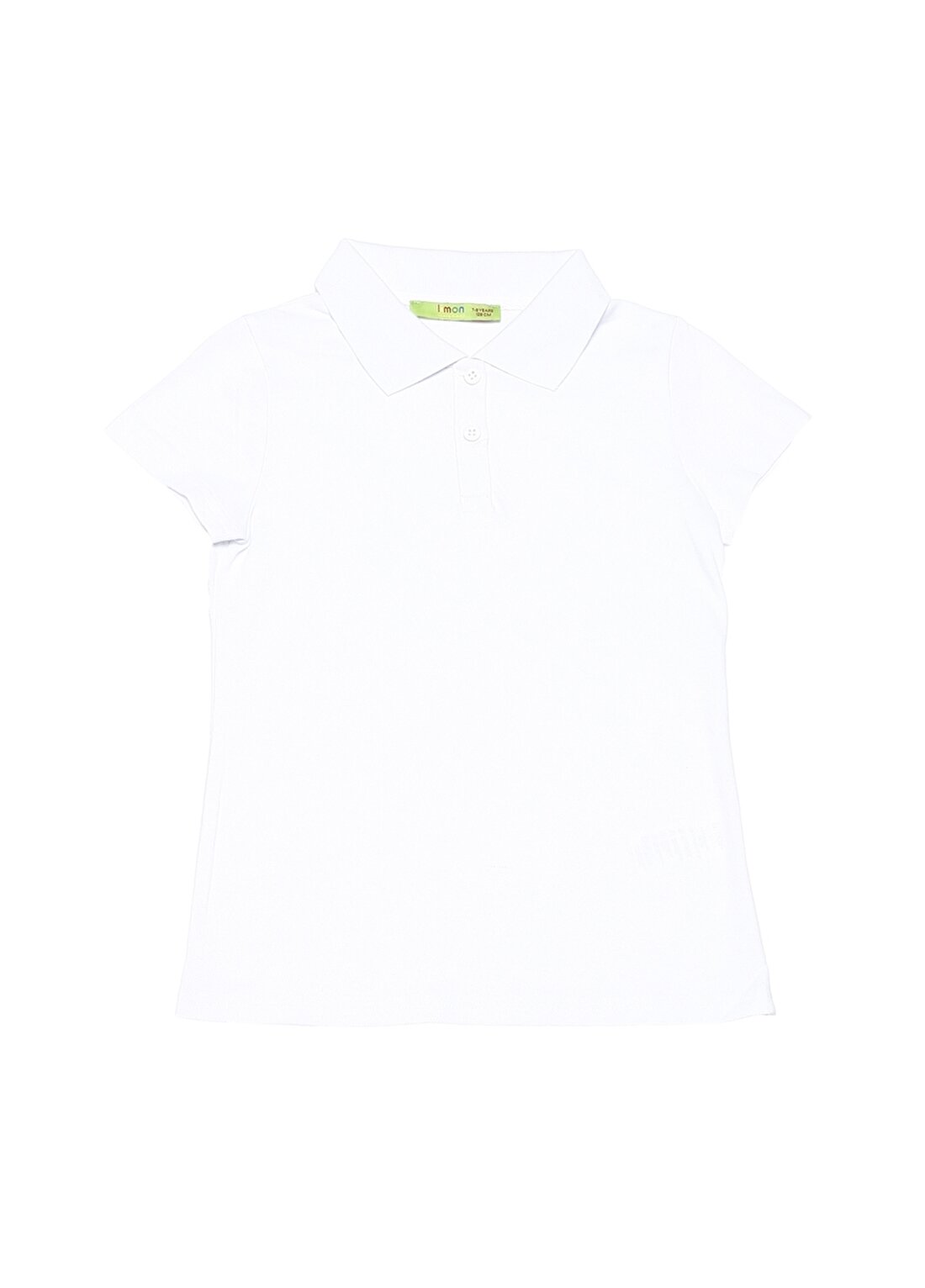 Limon Kız Çocuk Polo Yaka Beyaz T-Shirt